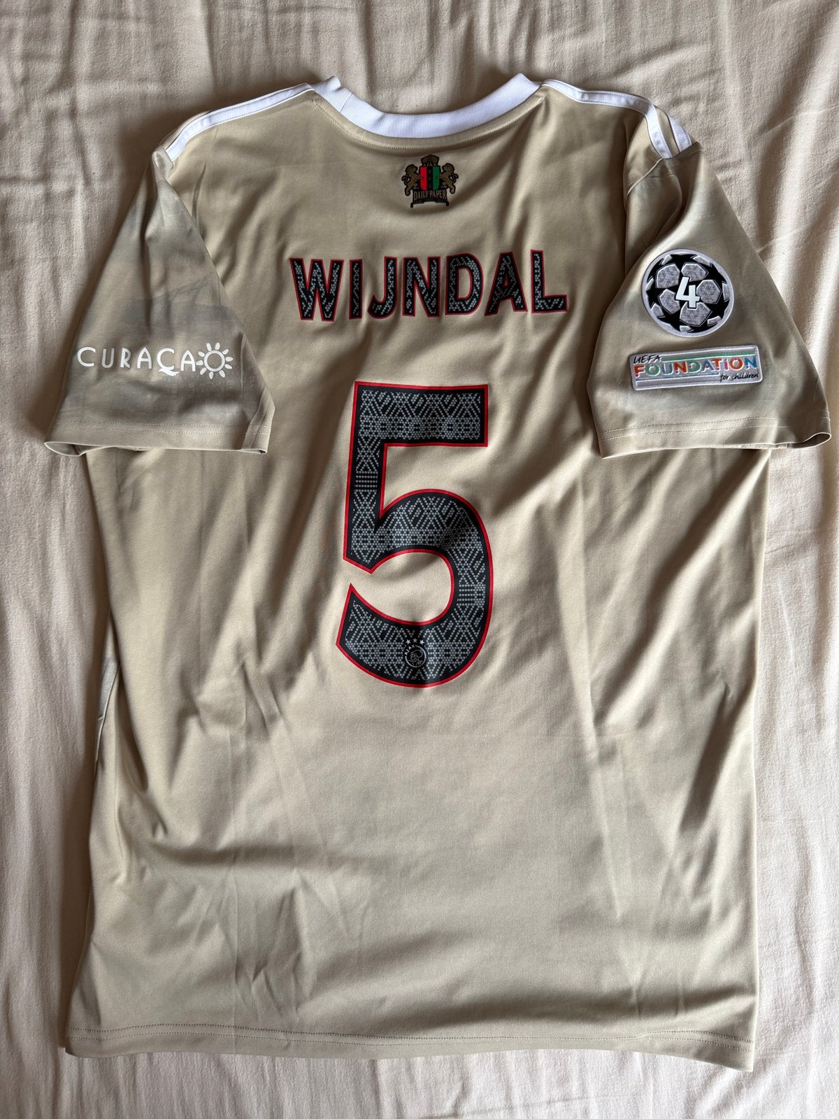 Ajax derde shirt 2022/2023 Wijndal #5 - Maat XL, Verzenden, Beige, Zo goed als nieuw, Maat 46/48 (XL) of groter