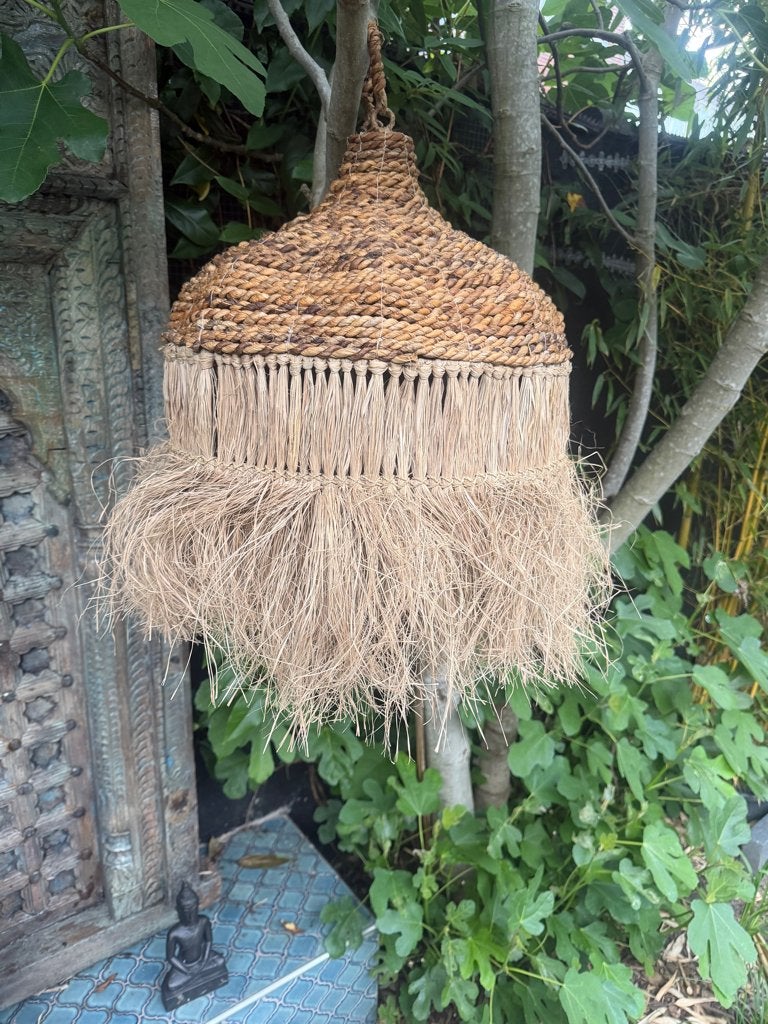 Lampenkap Bali bananenblad touw Ibiza hanglamp boho 40 cm, Huis en Inrichting, Lampen | Hanglampen, Boho Ibiza Bali Indonesie strand beach
