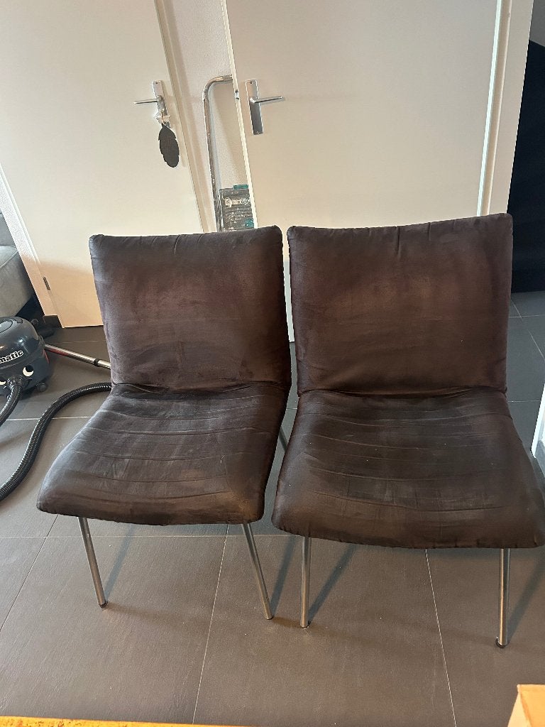 Eetkamerstoelen antraciet 6x, Ophalen, Gebruikt, Vijf, Zes of meer stoelen, Stof