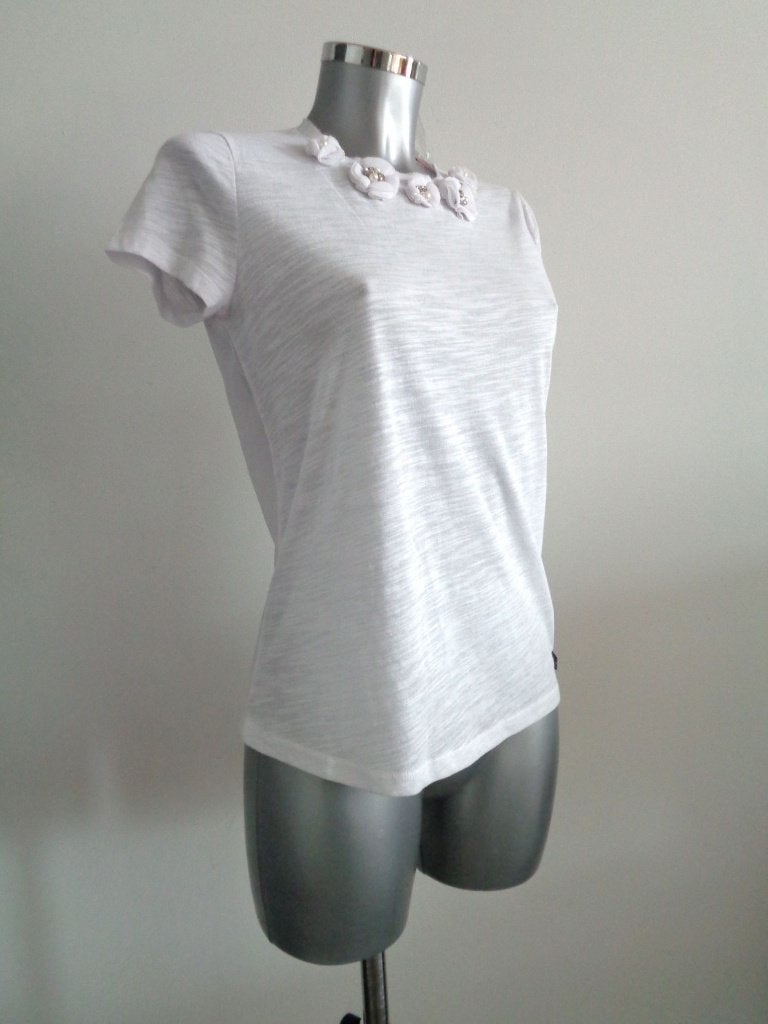 Gaudi top met parels en swarovski, maat small, NIEUW, Wit, Nieuw, Ophalen of Verzenden, Korte mouw