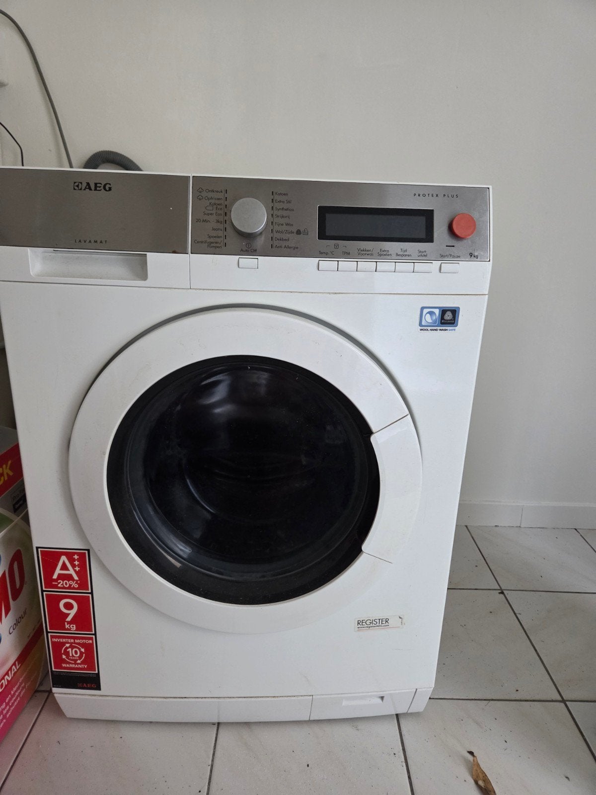 AEG Lavamat Protex Plus 9 kg Wasmachine, Witgoed en Apparatuur, Wasmachines, Ophalen, 1200 tot 1600 toeren, Gebruikt, 8 tot 10 kg
