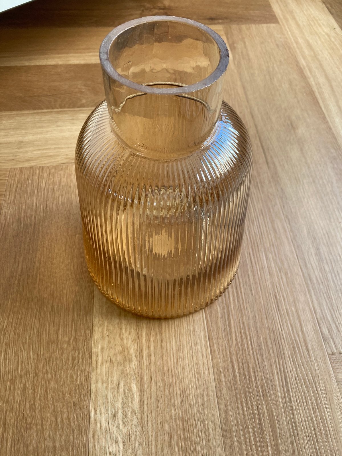 Nieuw vaas bloemen glas beige naturel kleur, Ophalen of Verzenden, Nieuw, Beige, Glas