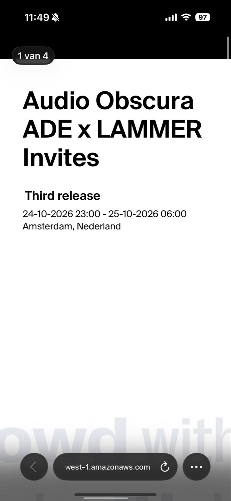 ADE Lammer 4 tickets, Tickets en Kaartjes, Drie personen of meer, Oktober