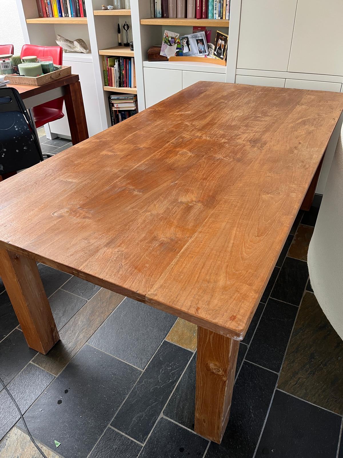 Antiek grenen eettafel, Huis en Inrichting, Antiek, Gebruikt, 100 tot 150 cm, Teakhout