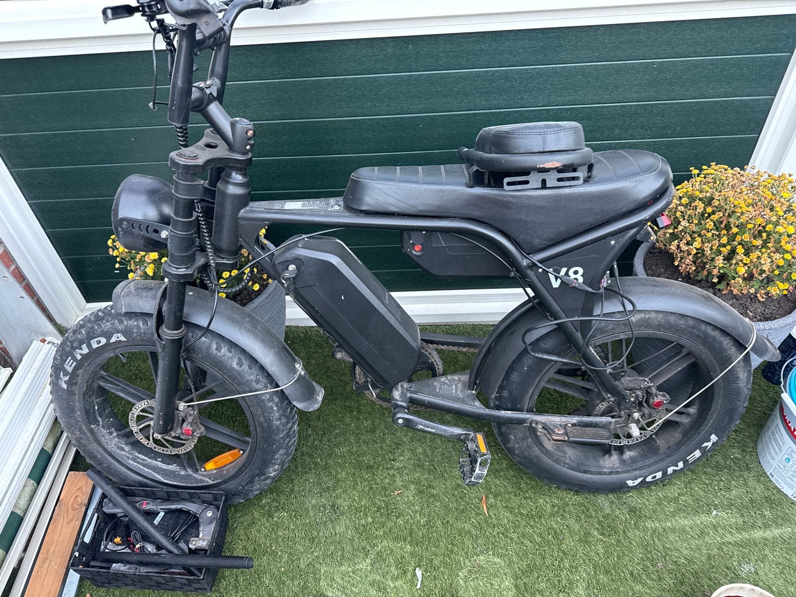 V8 Fatbike dubbele accu, Gebruikt, 51 tot 55 cm, 30 tot 50 km per accu, Ophalen