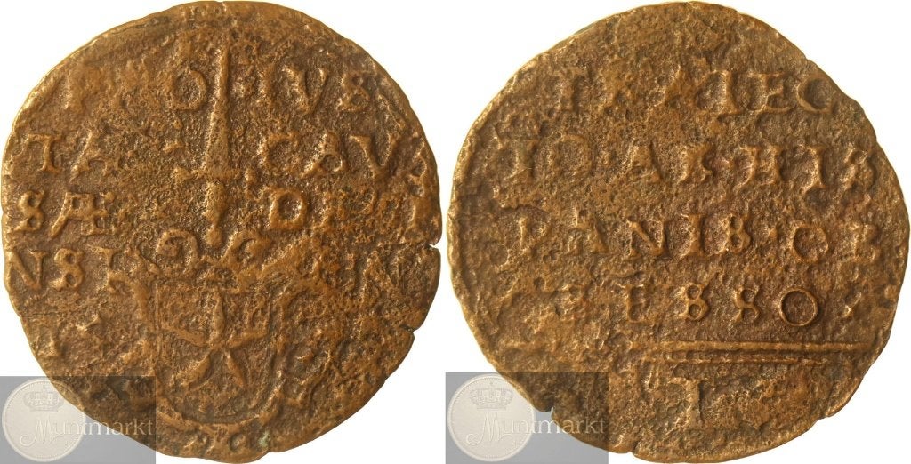 Maastricht - Noodmunt van I Stuiver 1579 'Filips II', Postzegels en Munten, Munten | Nederland, Ophalen of Verzenden, Vóór koninkrijk