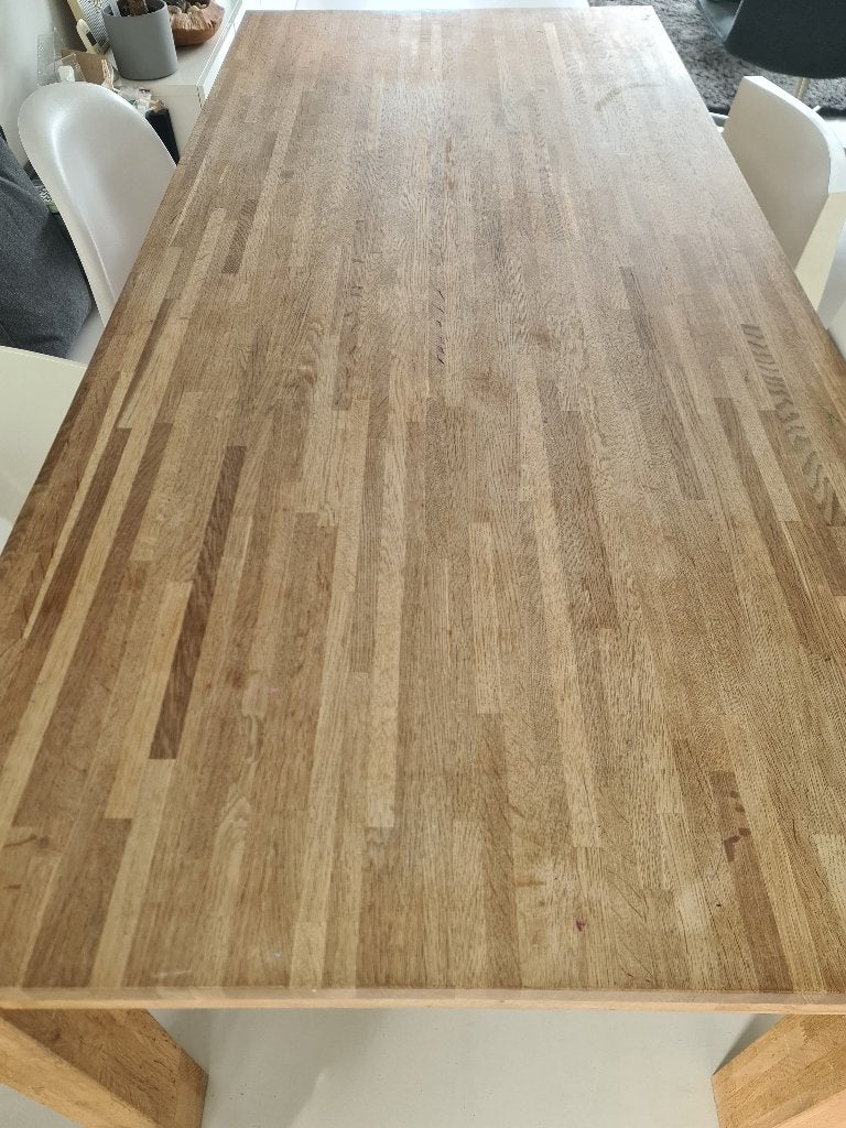 Woood eiken houten eettafel 200cm x 90cm, Huis en Inrichting, Tafels | Eettafels, Ophalen, Gebruikt, Eikenhout, 200 cm of meer