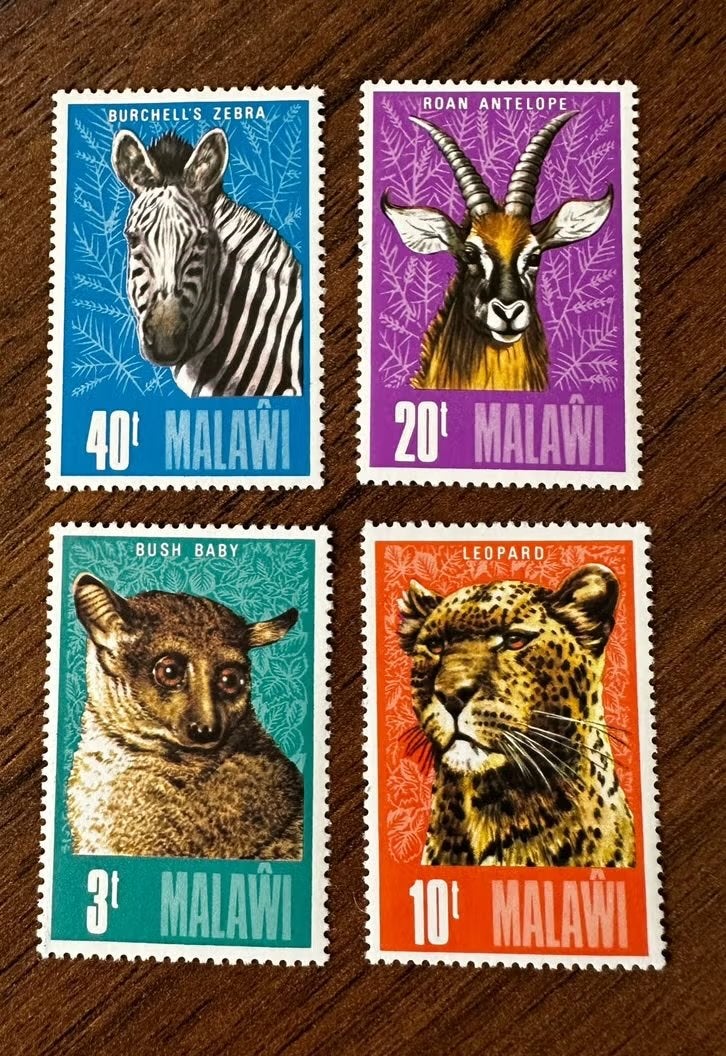 Malawi 1975 Dieren Postzegels - Zebra, Antilope, Bush Baby,, Ophalen of Verzenden, Postfris