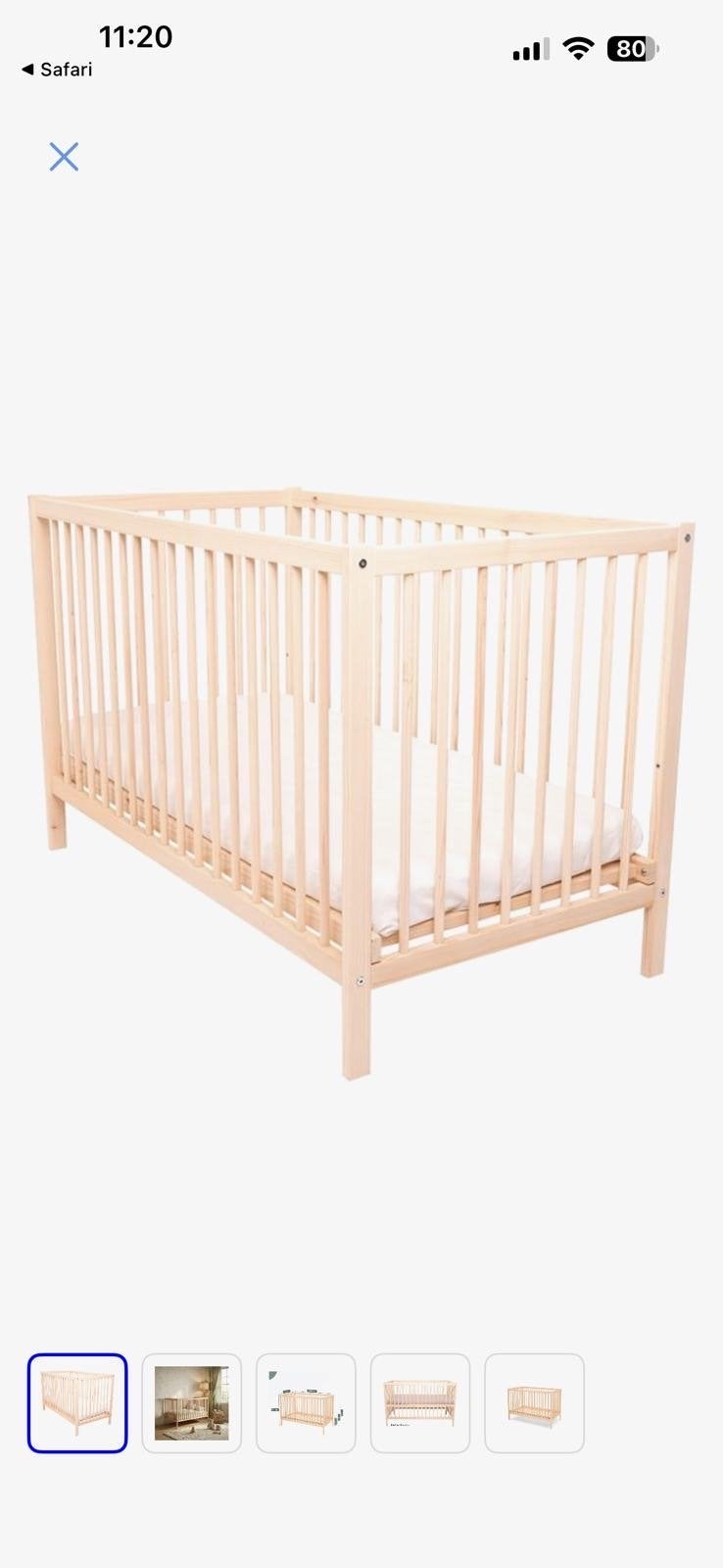 IKEA Siglar babybedje/ledikant met matras en beddengoed, Ophalen, Gebruikt, Ledikant