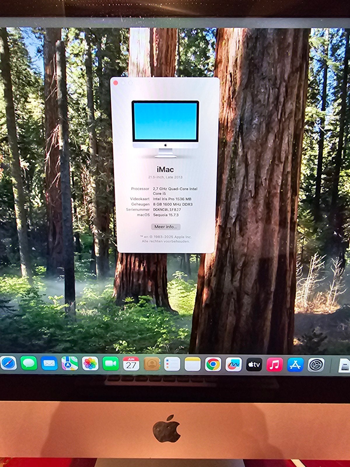 iMac 21,5 inch Late 2013 met MAC OS Sequoia, Computers en Software, Apple Desktops, Ophalen, Gebruikt, 2 tot 3 Ghz, 8 GB