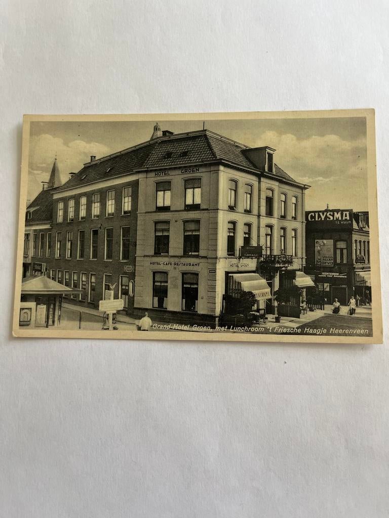 Ansichtkaart Heerenveen Grand Hotel Groen1936, Ophalen of Verzenden, 1920 tot 1940, Gelopen, Friesland