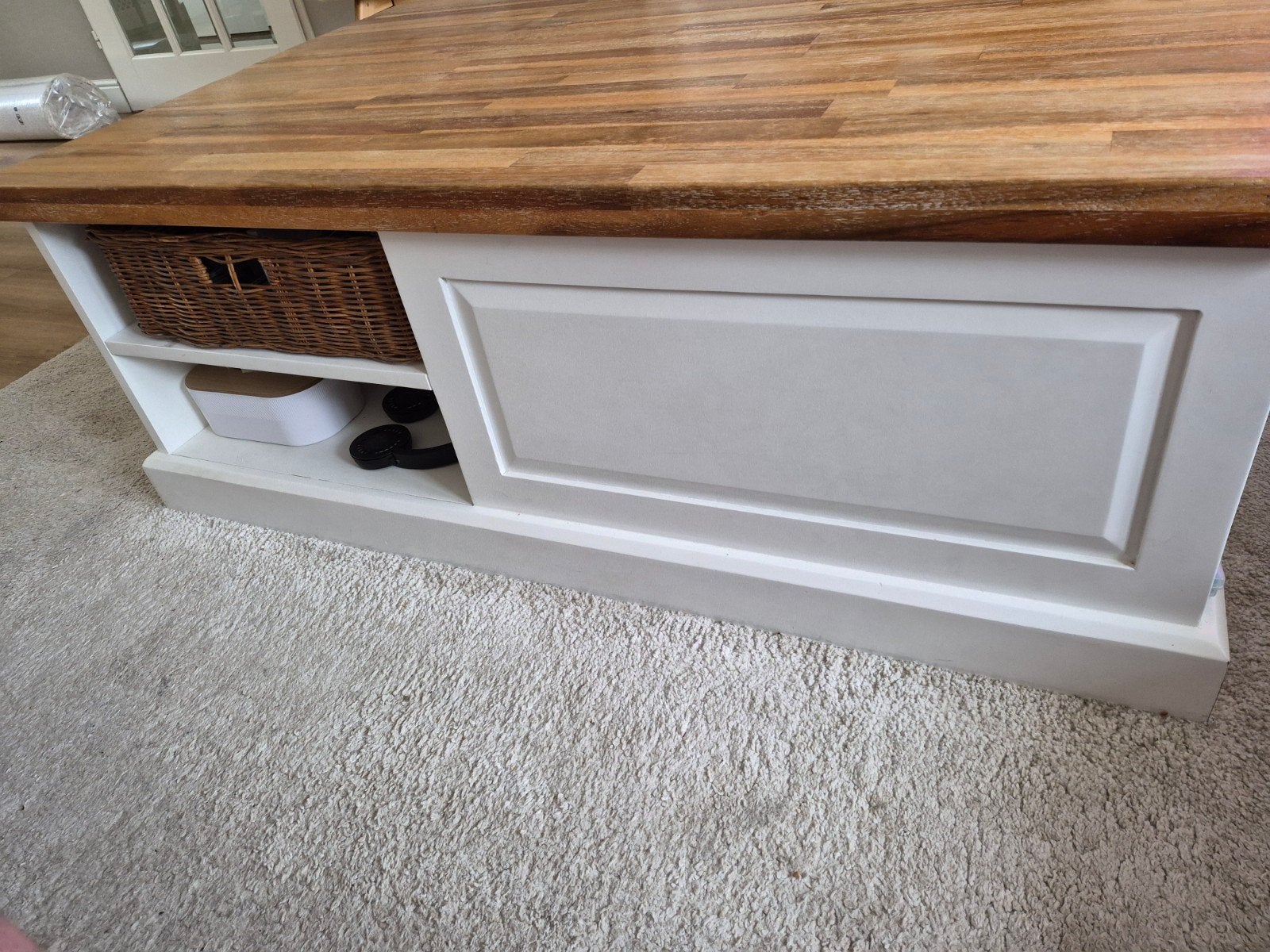 Salontafel 1.40x.80cm van Woonshop, Ophalen, Gebruikt, 100 tot 150 cm, Modern landelijk