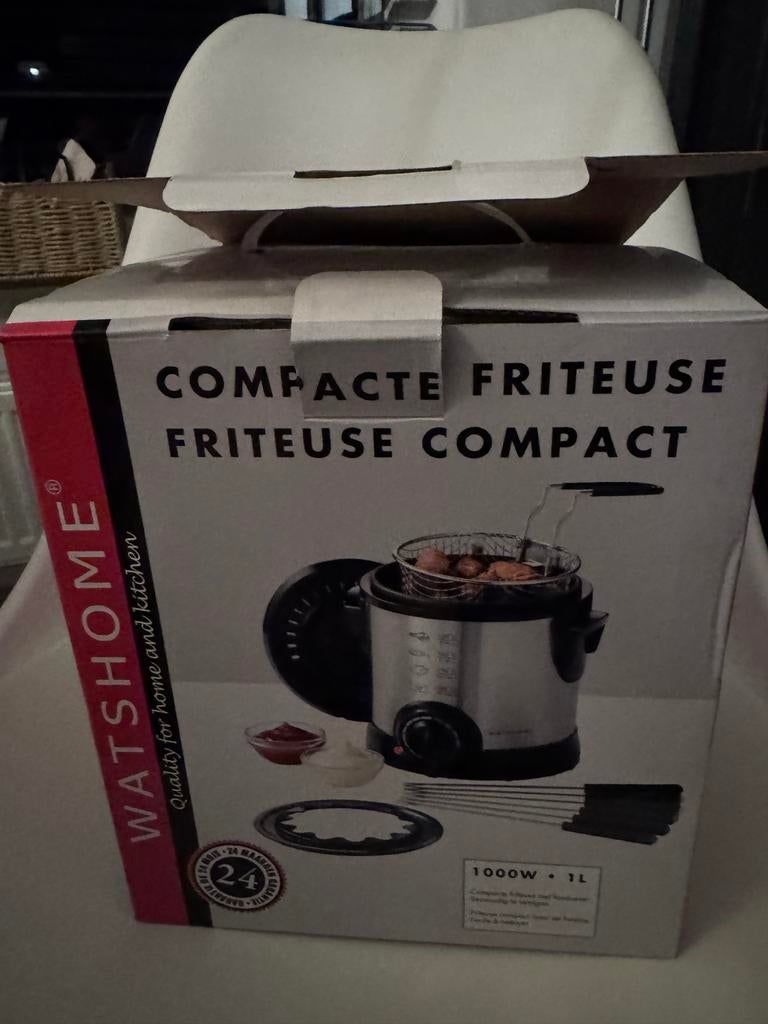 WATSHOME Compacte Friteuse 1000W - 1L, Witgoed en Apparatuur, Frituurpannen, Minder dan 1 liter, Ophalen of Verzenden, Nieuw