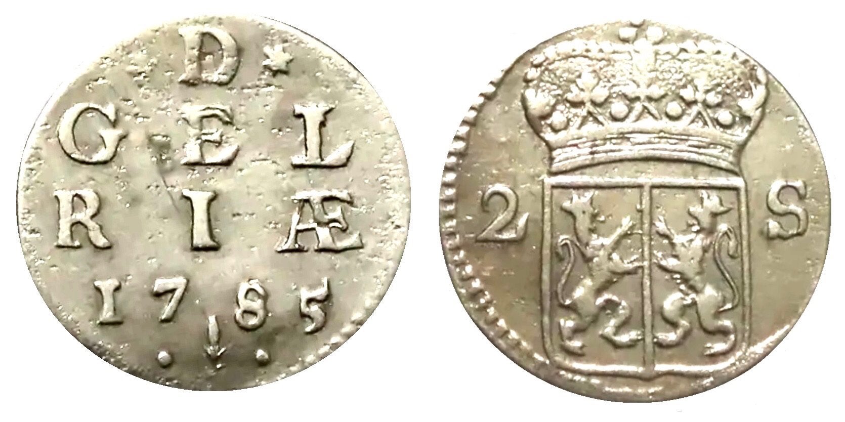 Gelderland - dubbele stuiver 1785 - Zfr+, Vóór koninkrijk, Verzenden, Zilver, Overige waardes