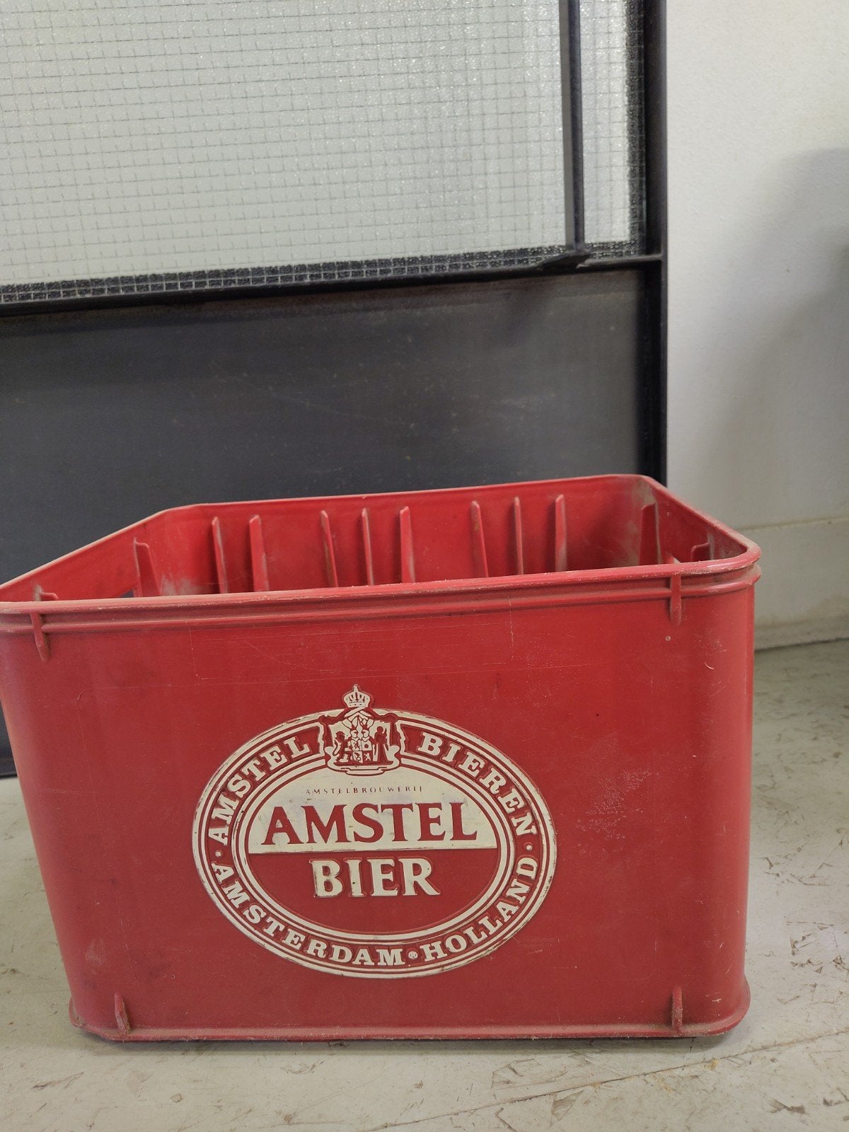 antieke Amstel bier krat 1986, Verzamelen, Ophalen, Gebruikt, Amstel