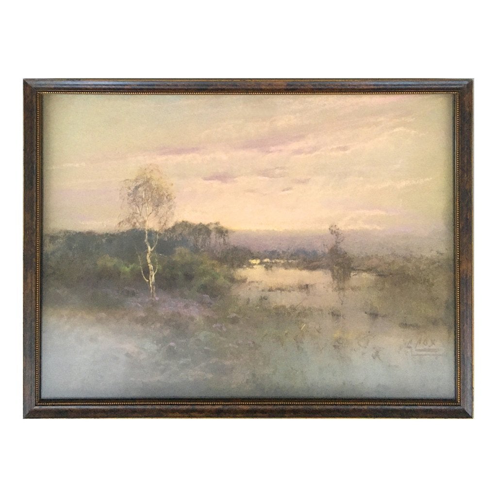 1912-1930 GERARD COX Sr. PASTEL LANDSCHAP in ORIG. LIJST, Pastel, Achter glas, Overige materialen, Landschap