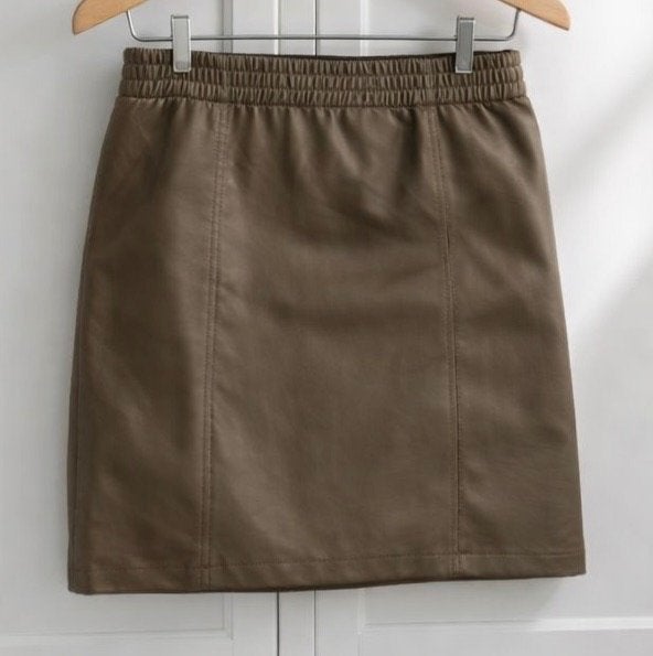 Hema echt leren kaki rokje NIEUW maat 36, Nieuw, Ophalen of Verzenden, Maat 36 (S), Hema