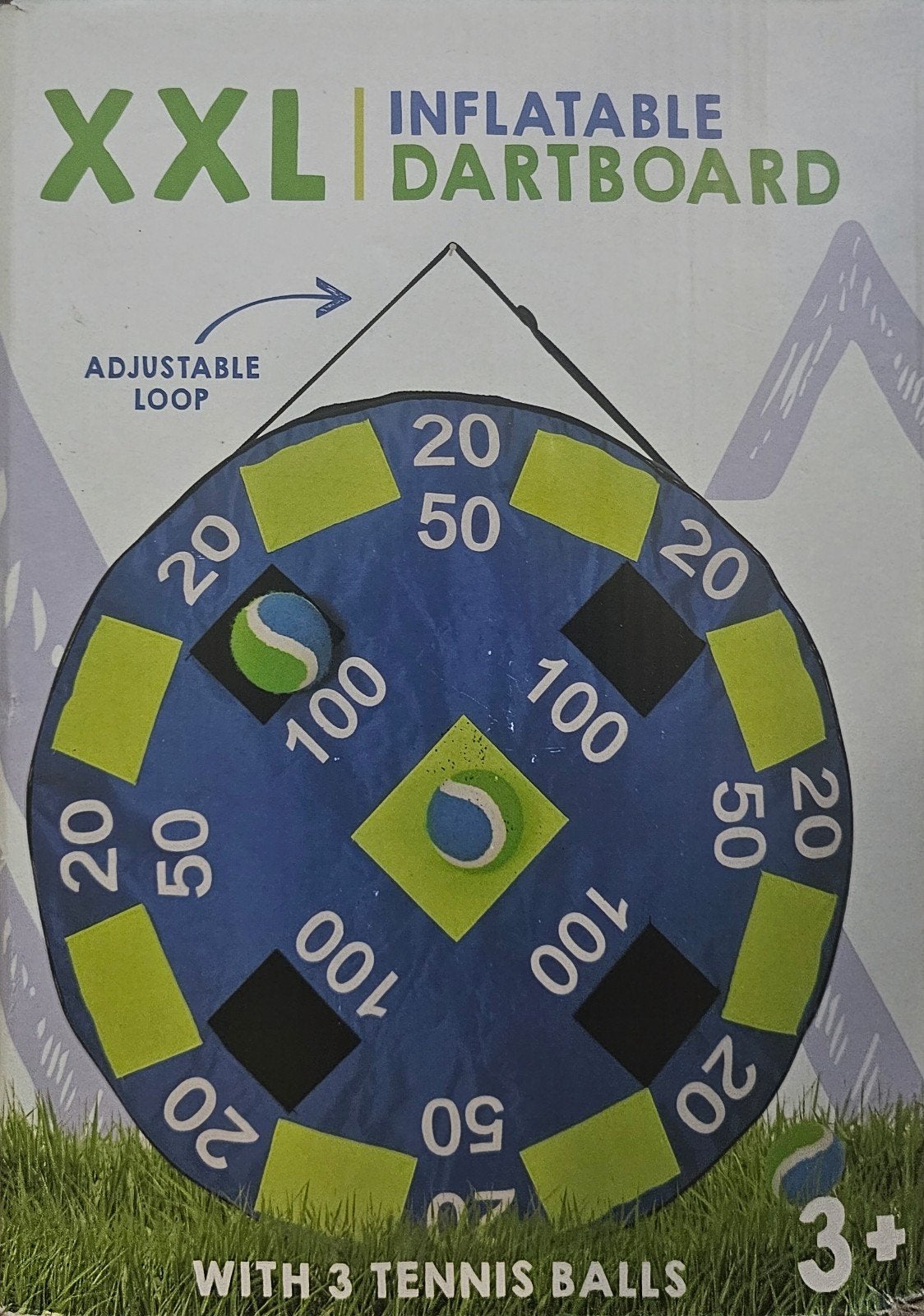 Opblaasbaar dartbord met 3 tennisballen - Nieuw in doos!, Ophalen, Nieuw