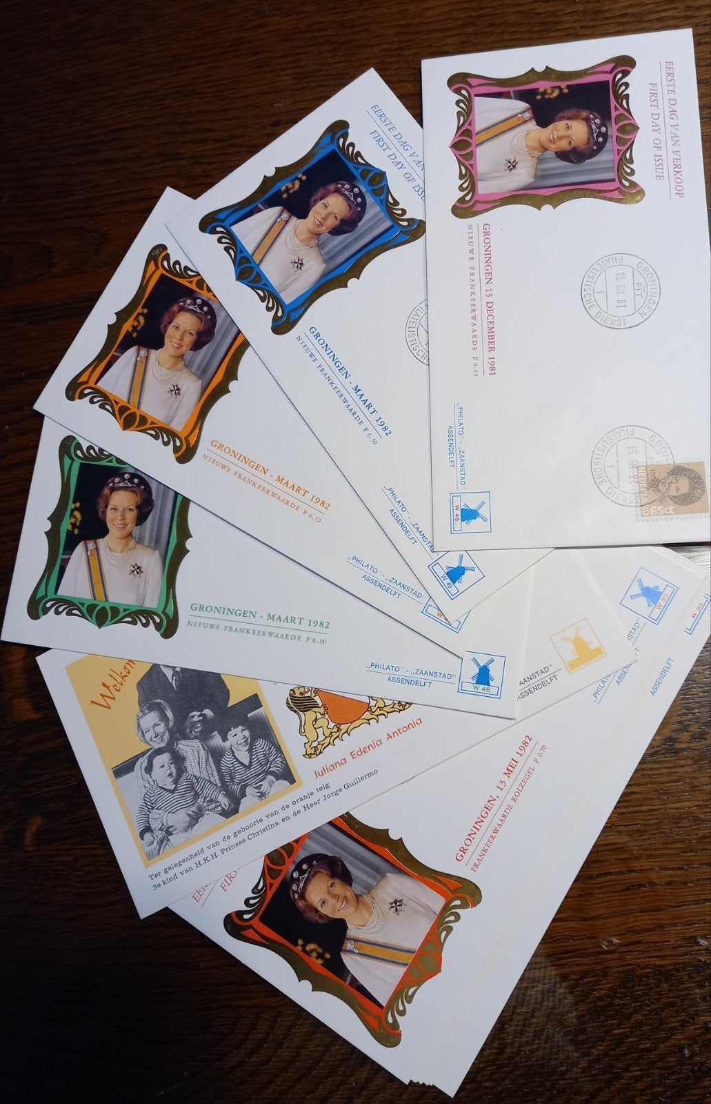 67x FDC PF Nederland De Molenreeks  met Koningin, Ophalen of Verzenden, Onbeschreven, Nederland