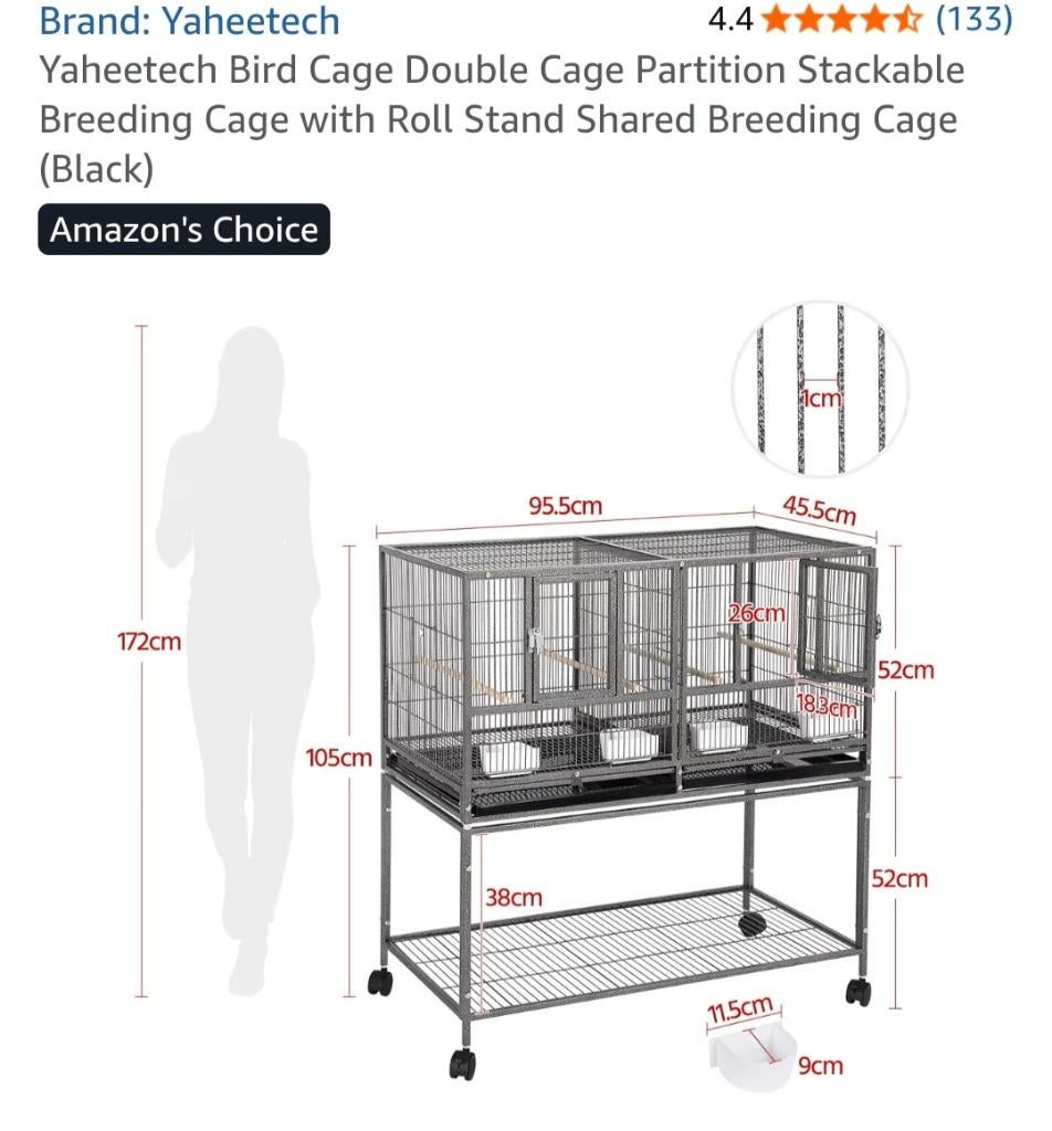 Double bird cage, Dieren en Toebehoren, Vogels | Hokken en Kooien, Nieuw, Vogelkooi, Hout, Ophalen