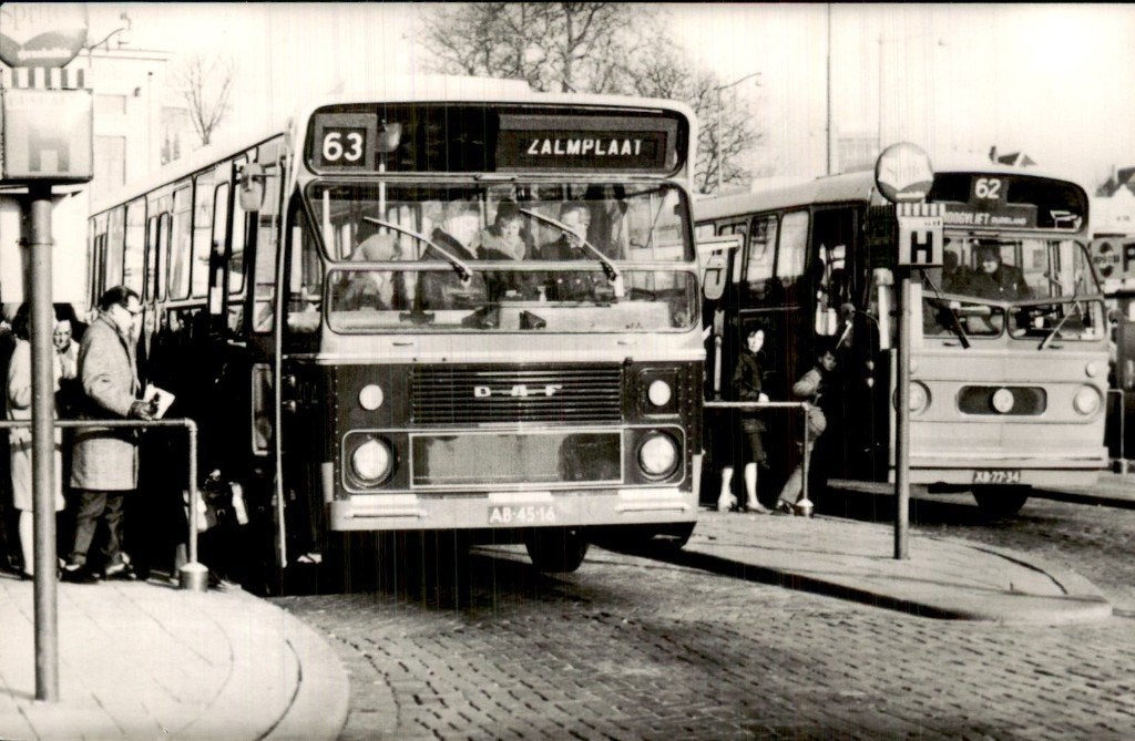 Rotterdam - Autobus DAF - Rochussenstraat, Ophalen of Verzenden, 1960 tot 1980, Ongelopen, Zuid-Holland