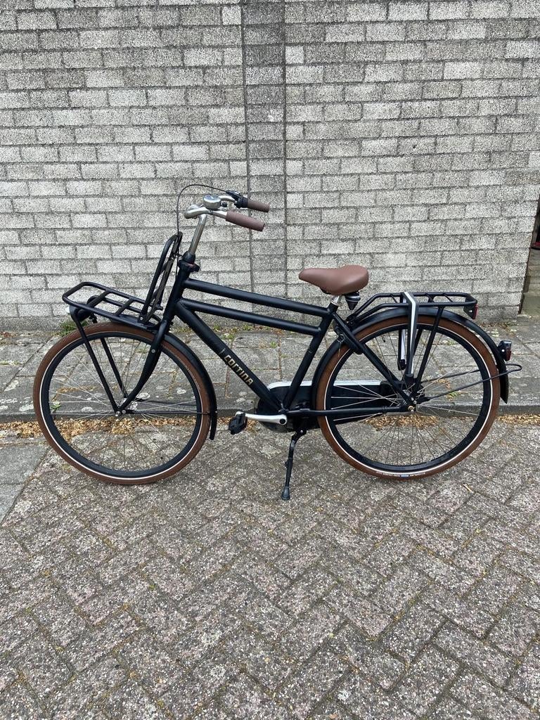 Herenfiets Cortina U4 Transporter, Terugtraprem, Gebruikt, Versnellingen, 49 tot 53 cm