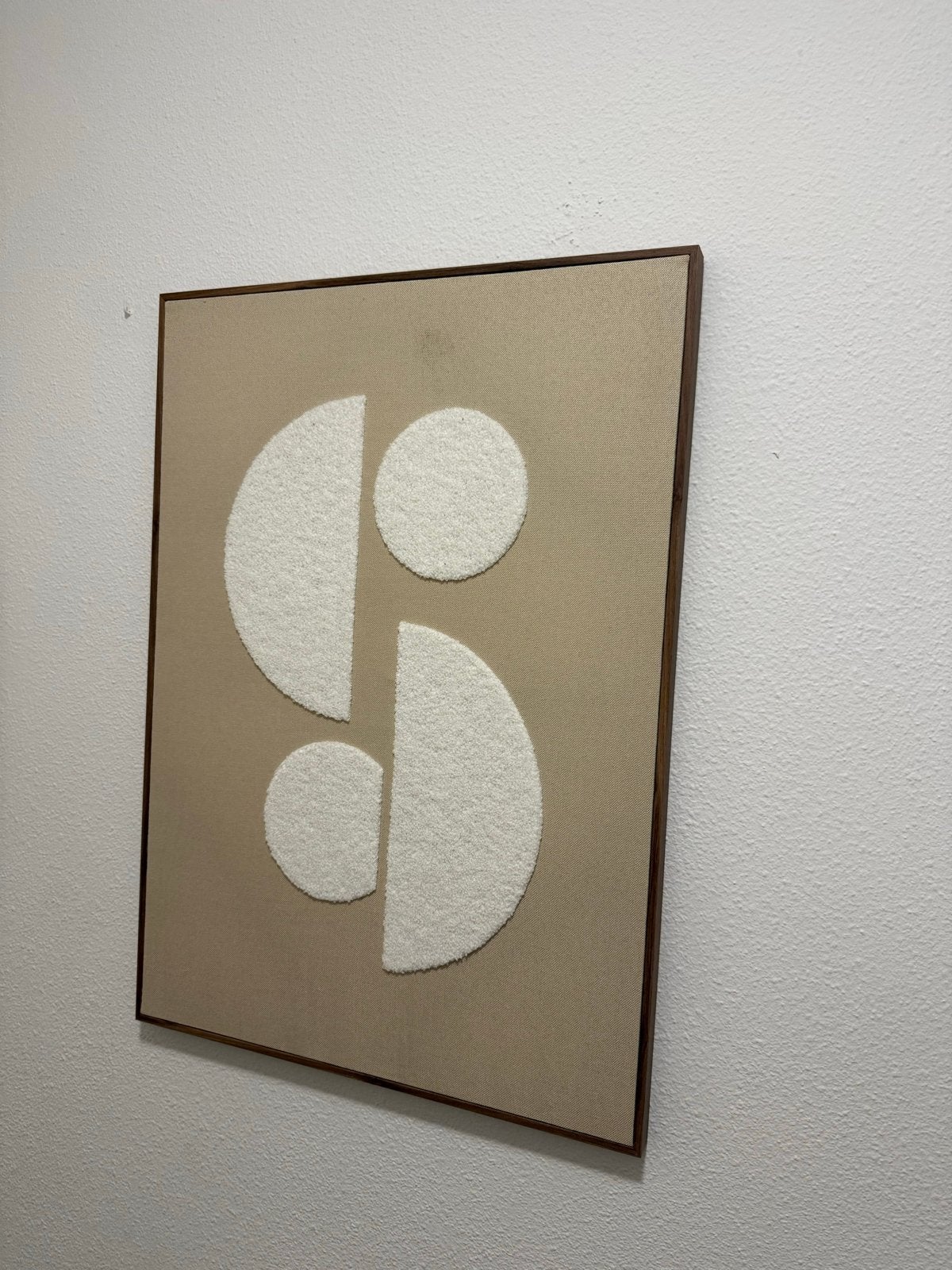 Abstracte Wanddecoratie - Beige met Witte Textuur, Ophalen, 50 – 75, Overige typen, Zo goed als nieuw