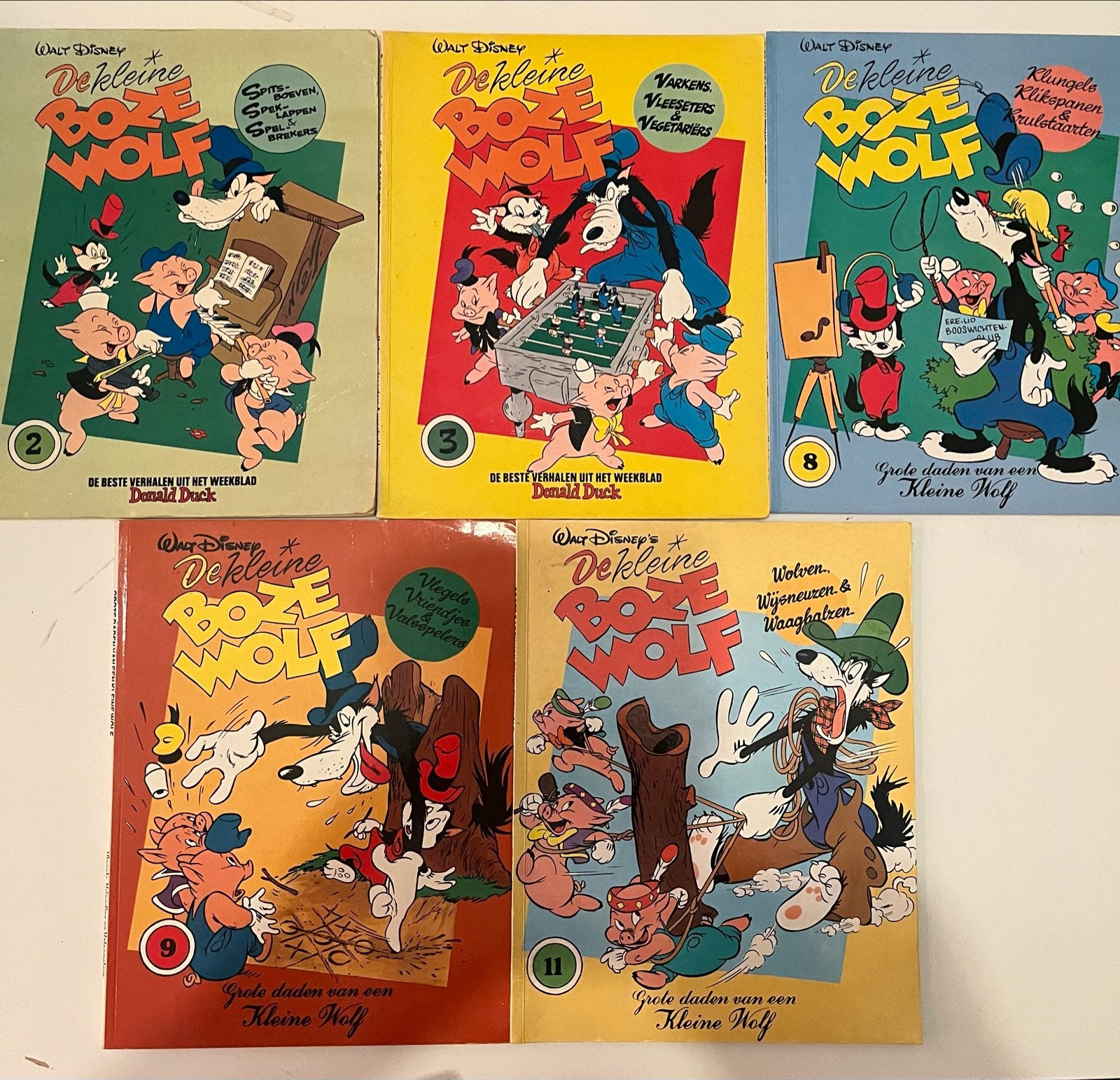 5 stuks Walt Disney's De Kleine Boze Wolf, Boeken, Complete serie of reeks, Verzenden, Gelezen
