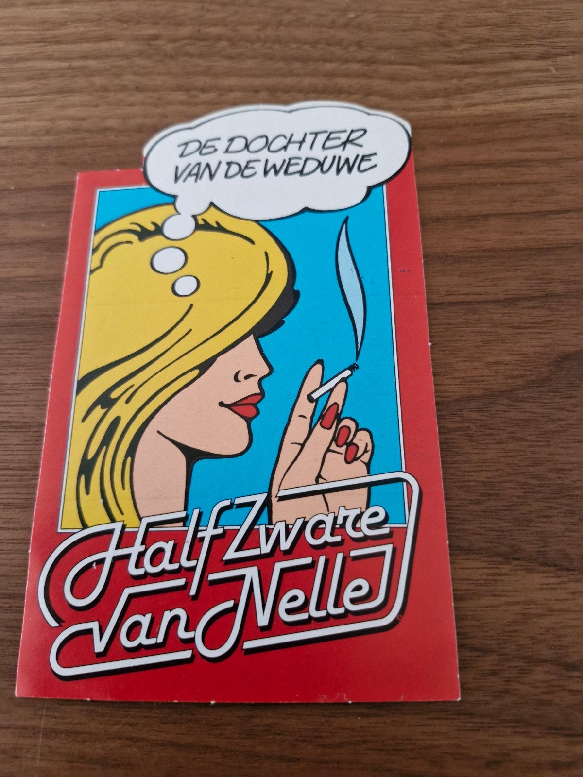 11028  Half Zware Van Nelle sticker - De Dochter van de Wed, Verzamelen, Stickers, Ophalen of Verzenden, Gebruikt, Merk