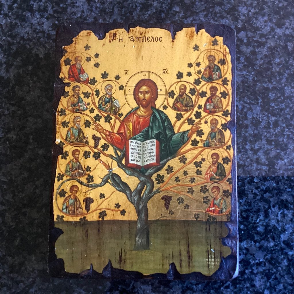 Icoon, Byzantijns, Jezus, apostelen, levensboom, Russisch, Ophalen