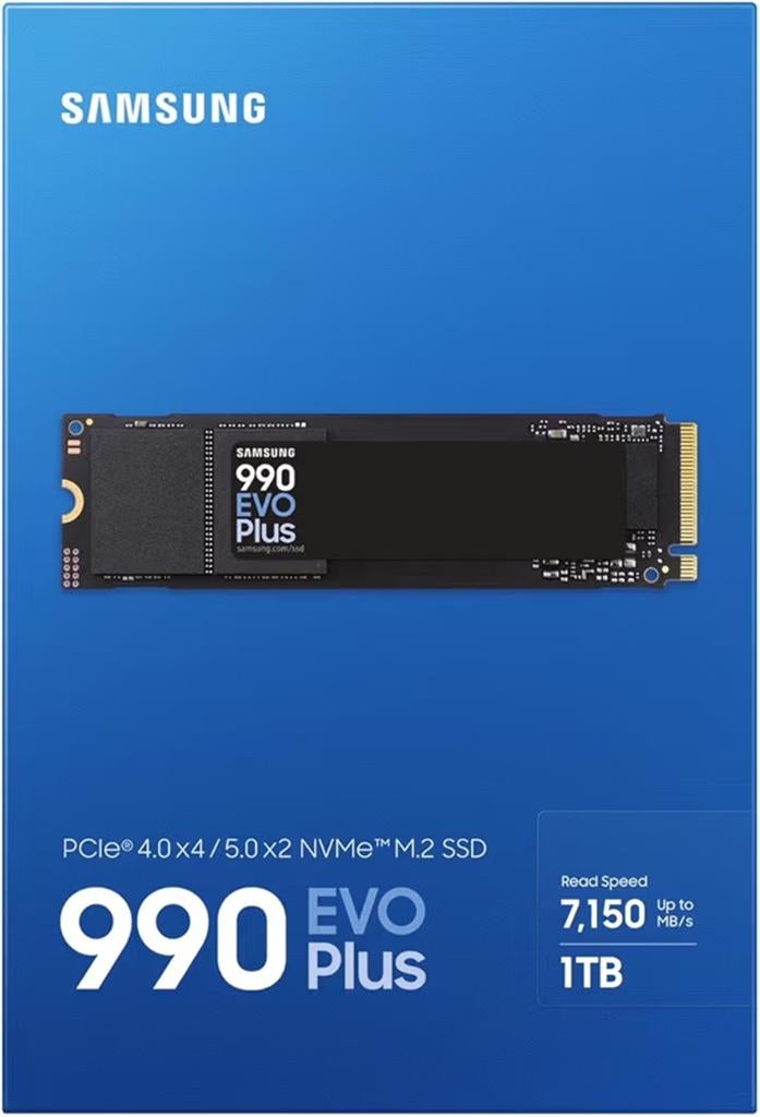 Nieuwe Samsung 990 EVO Plus 1TB PCIe 4.0/5.0 NVMe M.2 SSD, Intern, Server, SSD, Nieuw