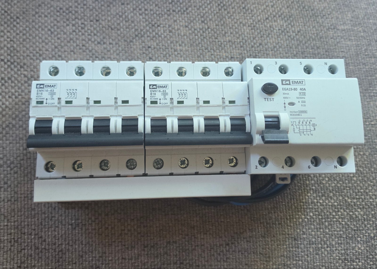 EMAT B16 4P x2 uitbreidingsset met aardlekschakelaar 4P 40A, Ophalen of Verzenden, Nieuw, Emat, Overige typen