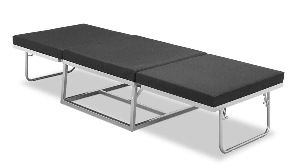 Vouwbed en hocker, Ophalen, Zwart, Zo goed als nieuw, 200 cm