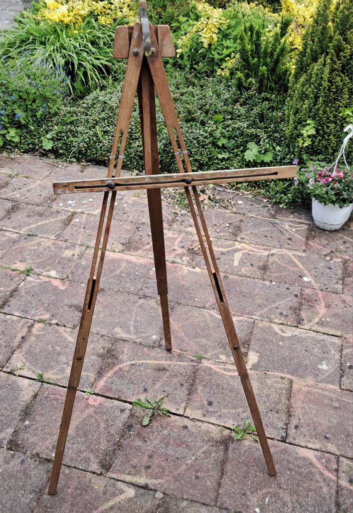 Vintage houten schildersezel, Ophalen, Ezel