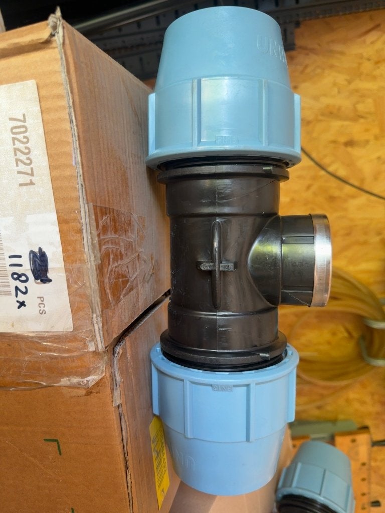 Unidelta PE T-stuk 75 x 2½" x 75 – nieuw – 4 stuks, Ophalen of Verzenden, Nieuw