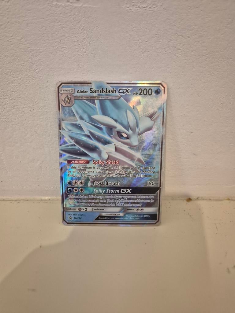 Alolan Sandslash GX Pokémon Kaart SM236, Ophalen of Verzenden, Zo goed als nieuw, Losse kaart, Foil