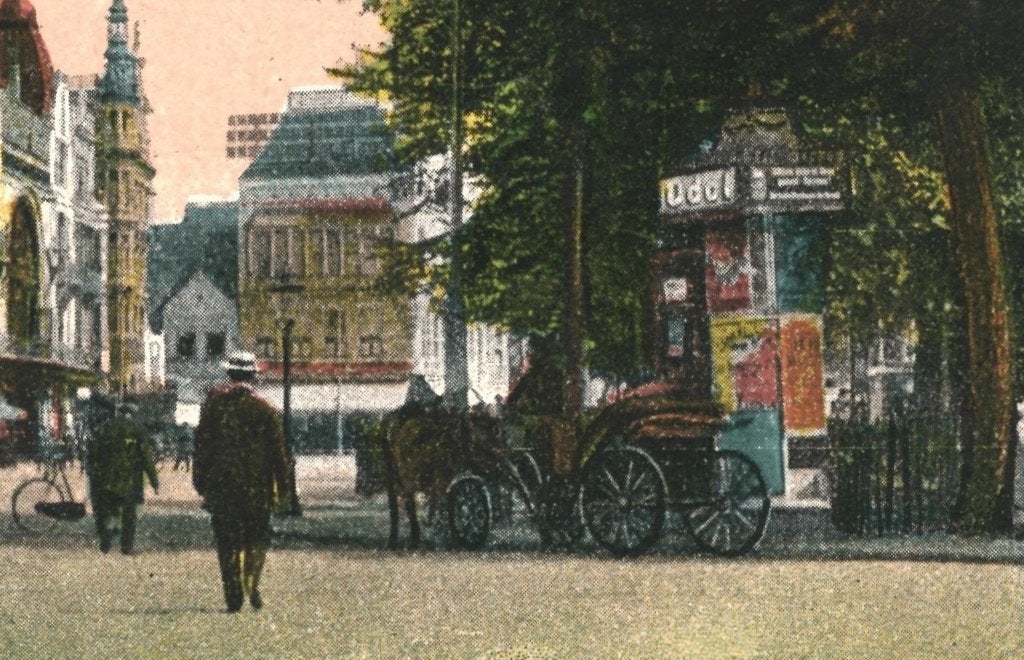 939689 Amsterdam Rembrandtsplein 1924 Postzegel afgeweekt, Verzamelen, Ansichtkaarten | Nederland, Ophalen of Verzenden, 1920 tot 1940