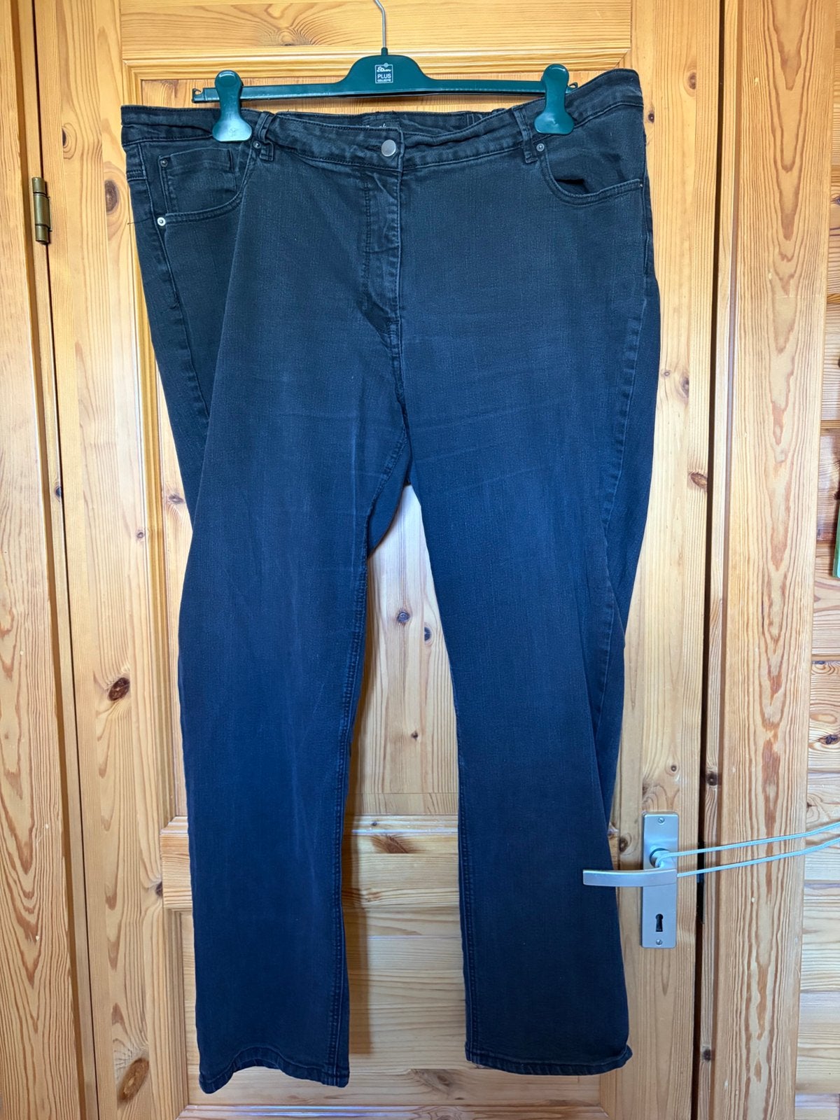 Broek lang blauw Ulla Popken 52 stretch voor en achter, Ophalen of Verzenden, Zo goed als nieuw, Blauw, Broek of Spijkerbroek