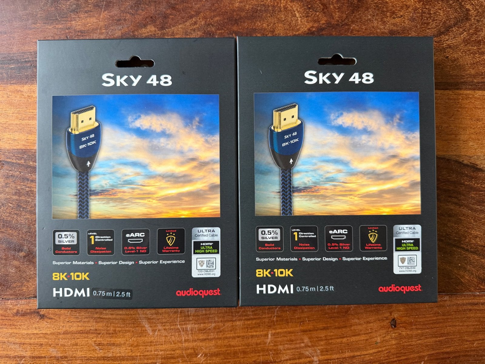 Audioquest Sky 48 8K-10K HDMI-kabel (0.75m), Audio, Tv en Foto, Audiokabels en Televisiekabels, Ophalen, Nieuw, Minder dan 2 meter