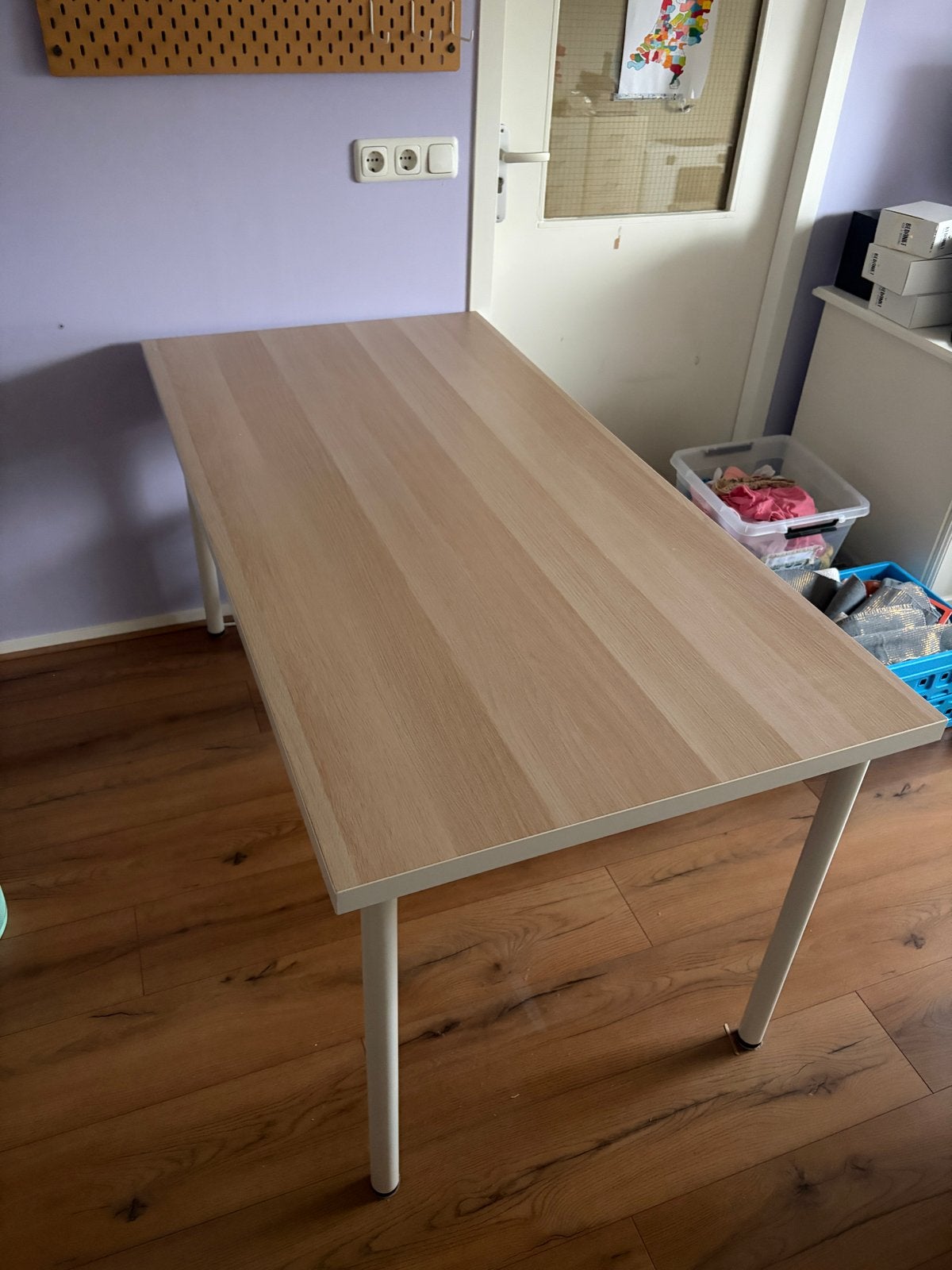 IKEA Linnmon / Adils bureau/eettafel - Licht hout, Ophalen, 100 tot 150 cm, 50 tot 100 cm, Zo goed als nieuw