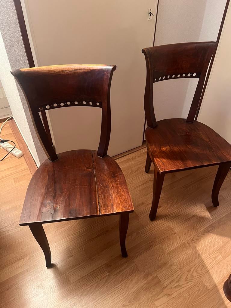 Stel Vintage houten stoelen koloniale stijl, Ophalen