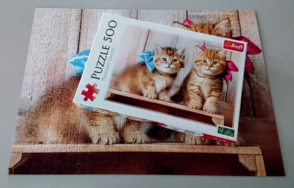 Legpuzzel - puzzel - poesjes - kittens - katjes - poezen -, Ophalen of Verzenden, 500 t/m 1500 stukjes, Zo goed als nieuw, Legpuzzel