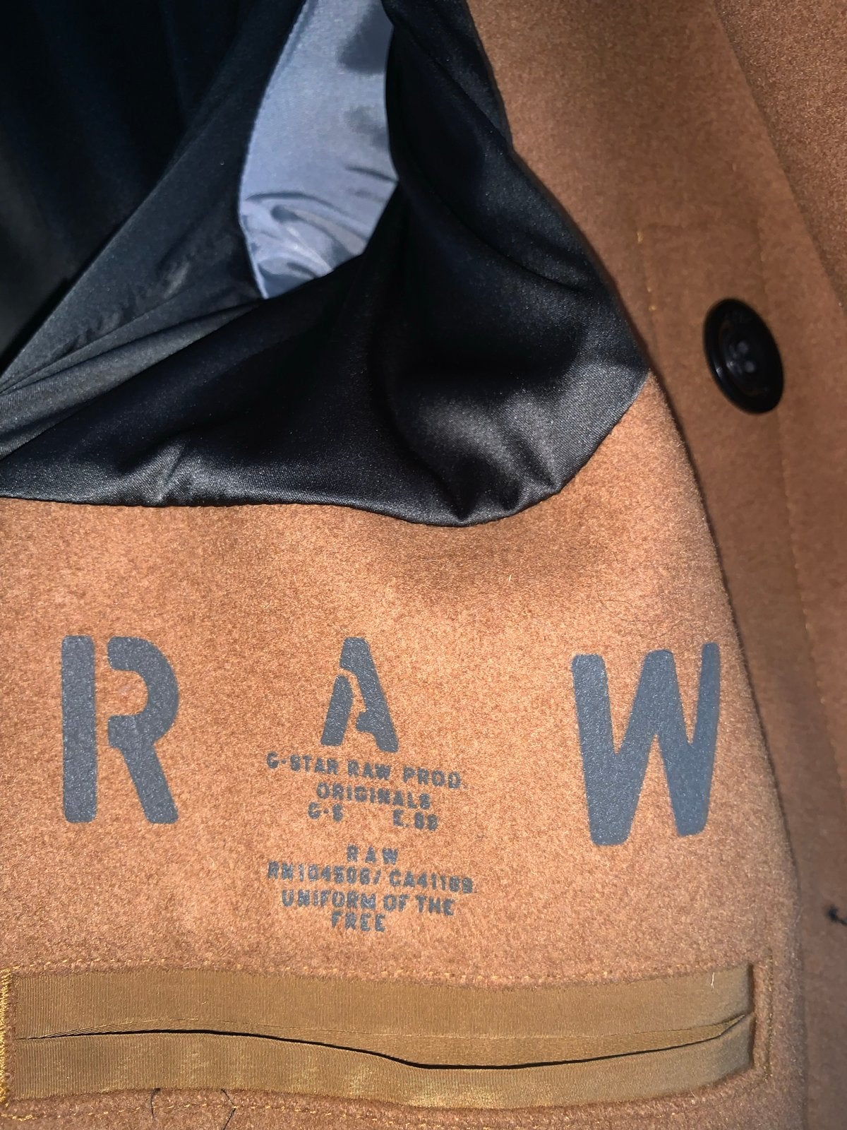 G-Star RAW Peacoat Wollen Jas Maat S Bruin Nieuw, Kleding | Heren, Jassen | Winter, Ophalen of Verzenden, Nieuw, Maat 46 (S) of kleiner