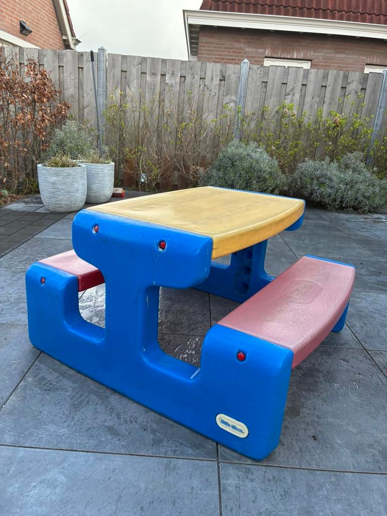Little tikes picknick tafel voor in de tuin, Overige materialen, Gebruikt, Rechthoekig, Ophalen