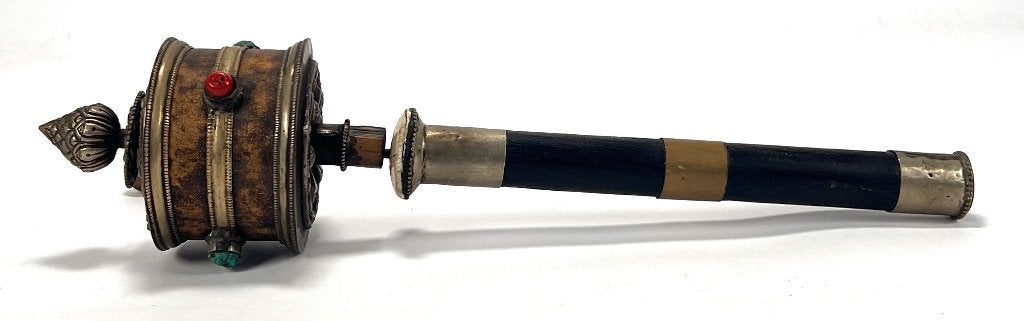 805. Handgebedsmolen - hout en metaal, Tibet, Antiek en Kunst, Ophalen of Verzenden