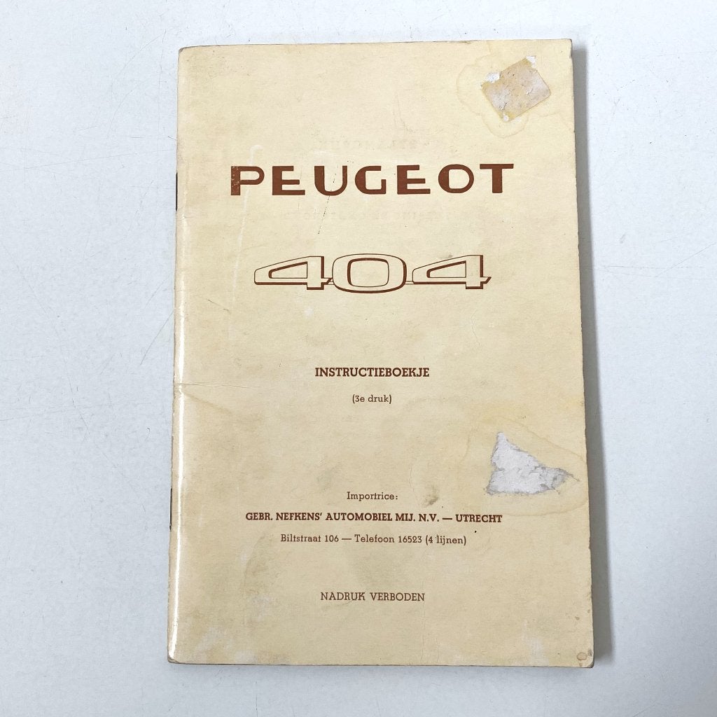 Peugeot 404 instructieboekje, Verzenden