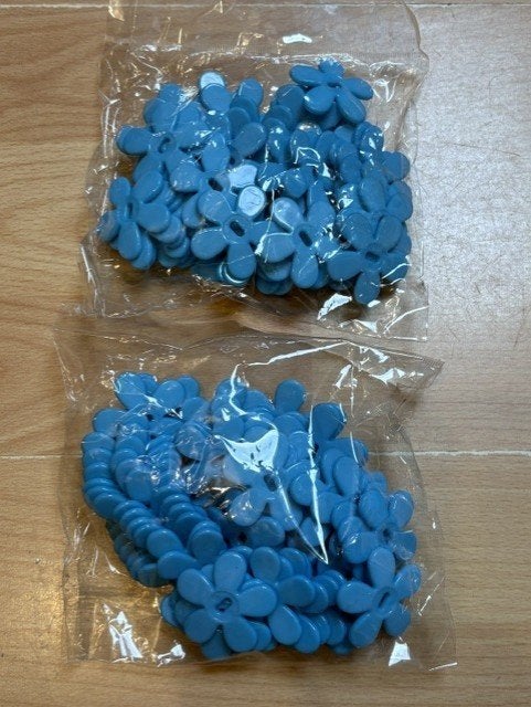 bloem vorm kleur blauw alles samen als versiering, Ophalen of Verzenden, Nieuw, Versiering