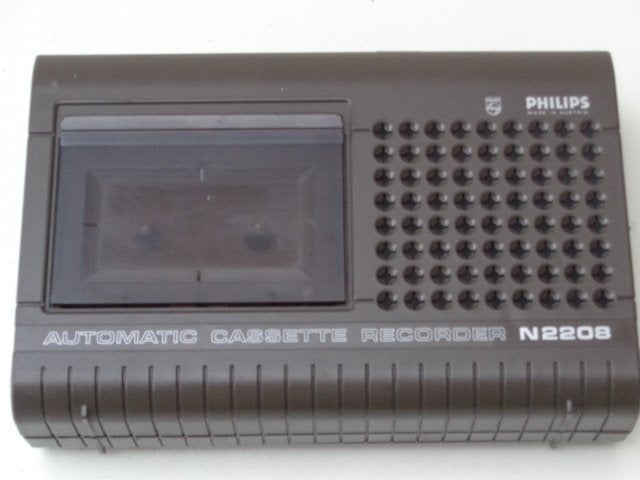 Vintage Cassette Recorder PHILIPS Type N 2208 uit 1976, Audio, Tv en Foto, Cassettedecks, Ophalen of Verzenden, Enkel, Philips