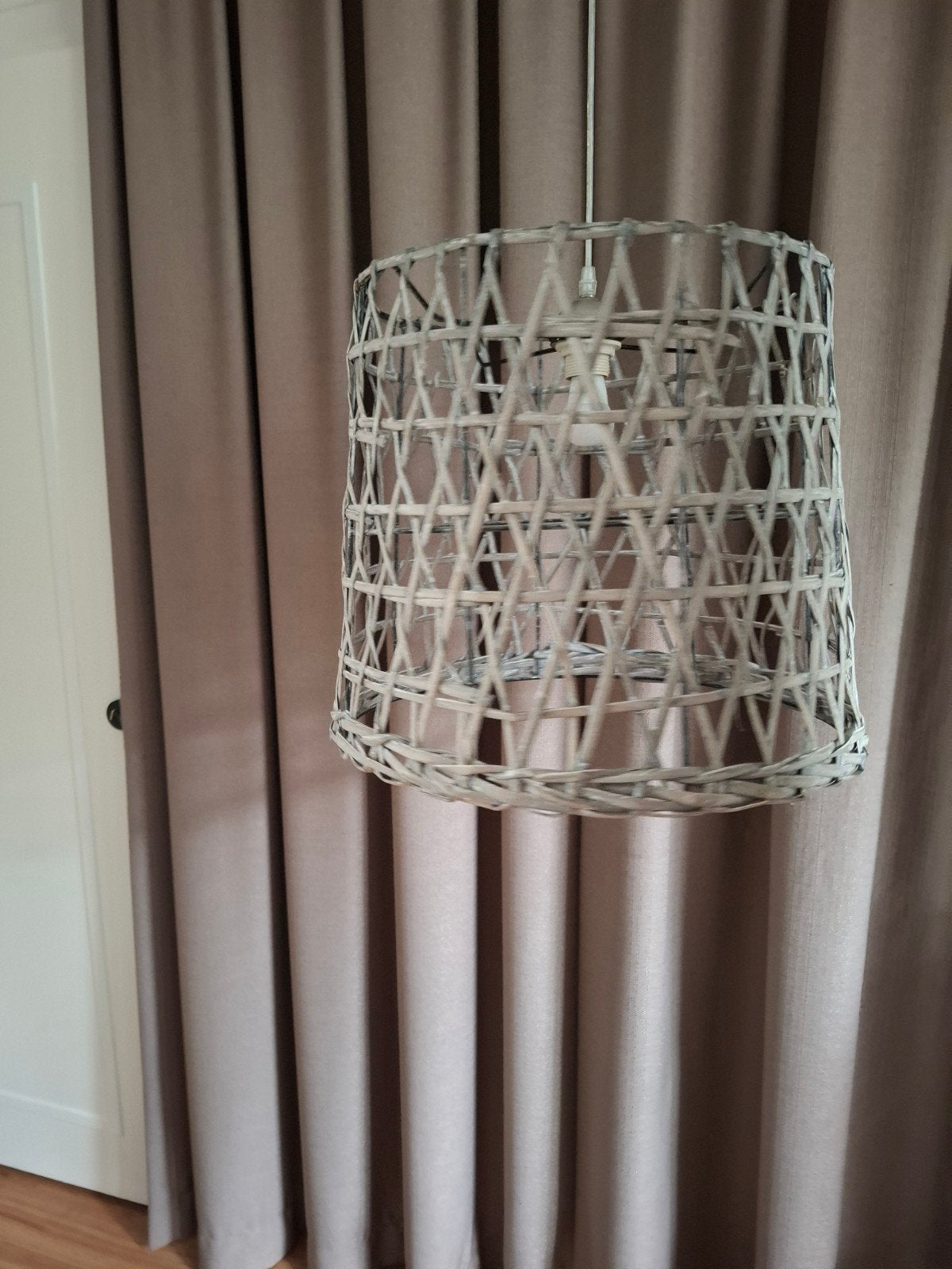 Rotan hanglamp, naturel, landelijke stijl, Ophalen, Gebruikt, Natuurlijk materiaal, Landelijke, Bohemian