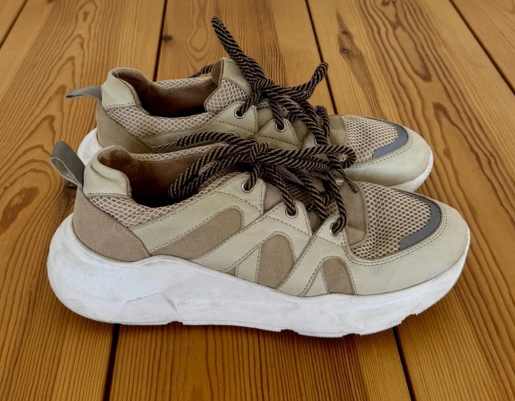 DWRS Sneakers - Wit beige bruin Leer - Maat 40, DWRS, Beige, Ophalen of Verzenden, Sneakers of Gympen
